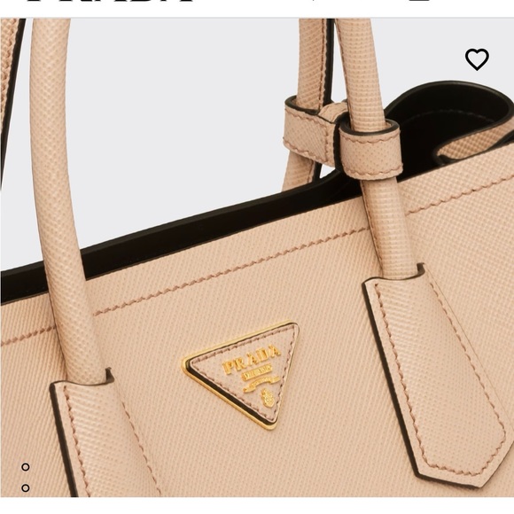 Authentic PRADA Saffiano Cuir Medium Double Bag in Cammeo. - Picture 12 of 12